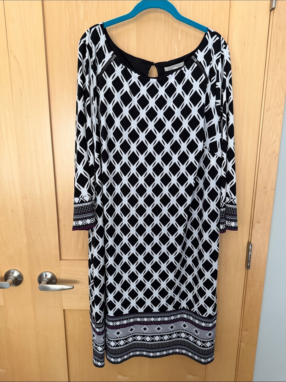 41 Hawthorn Black & White Geometric Midi Dress